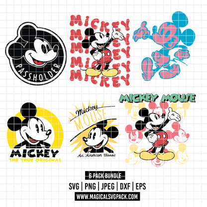 COD2550 - Mickey dtf full color pack bundle, Disney clipart Svg, Png, Eps, Dxf, Jpeg, vector.