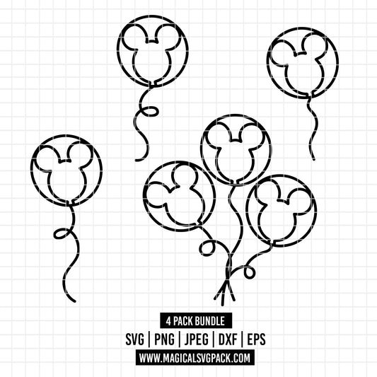 COD2729 - Disney Ballons bundle, Disney clipart Svg, Png, Eps, Dxf, Jpeg, vector.