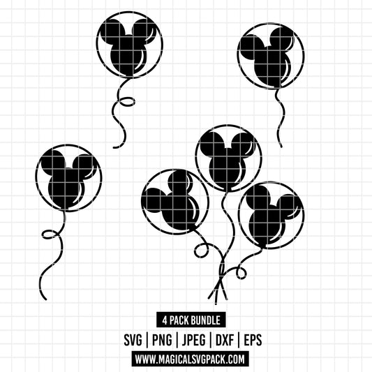 COD2736 - Disney Ballons bundle, Disney clipart Svg, Png, Eps, Dxf, Jpeg, vector.