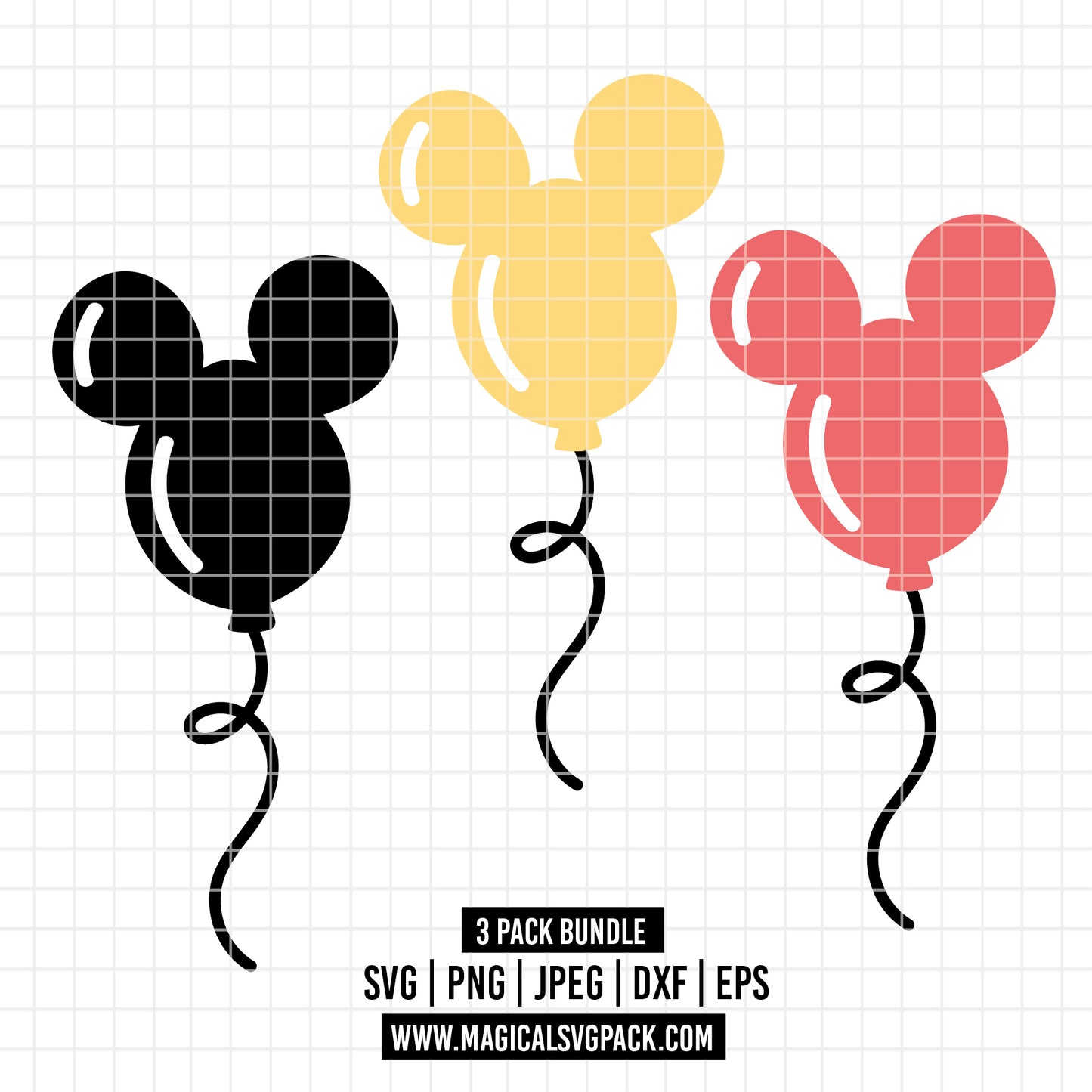COD2739 - Disney Ballons bundle, Disney clipart Svg, Png, Eps, Dxf, Jpeg, vector.