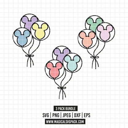 COD2740 - Disney Ballons bundle, Disney clipart Svg, Png, Eps, Dxf, Jpeg, vector.