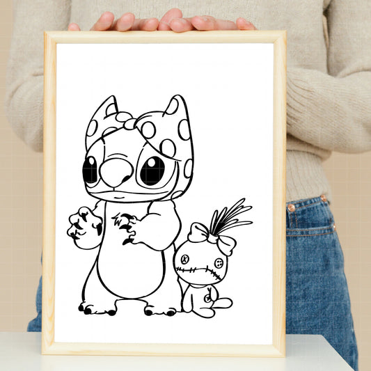 COD2741 - Lilo & Stitch clipart pack bundle, Disney cliparts Svg, Png, Eps, Dxf, Jpeg, vector.