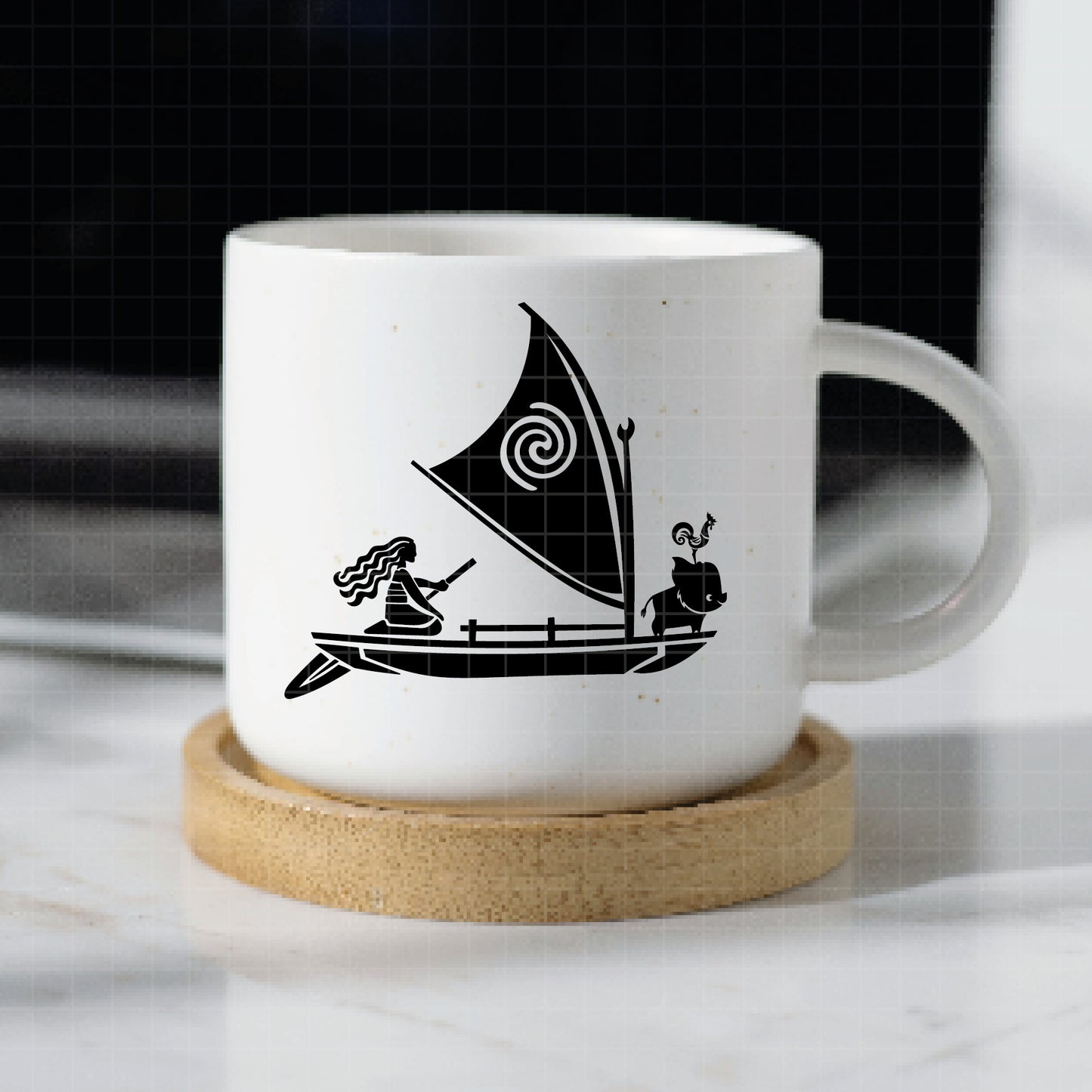 COD2743 - Moana icons & quotes pack bundle, Disney princess clipart Svg, Png, Eps, Dxf, Jpeg, vector.