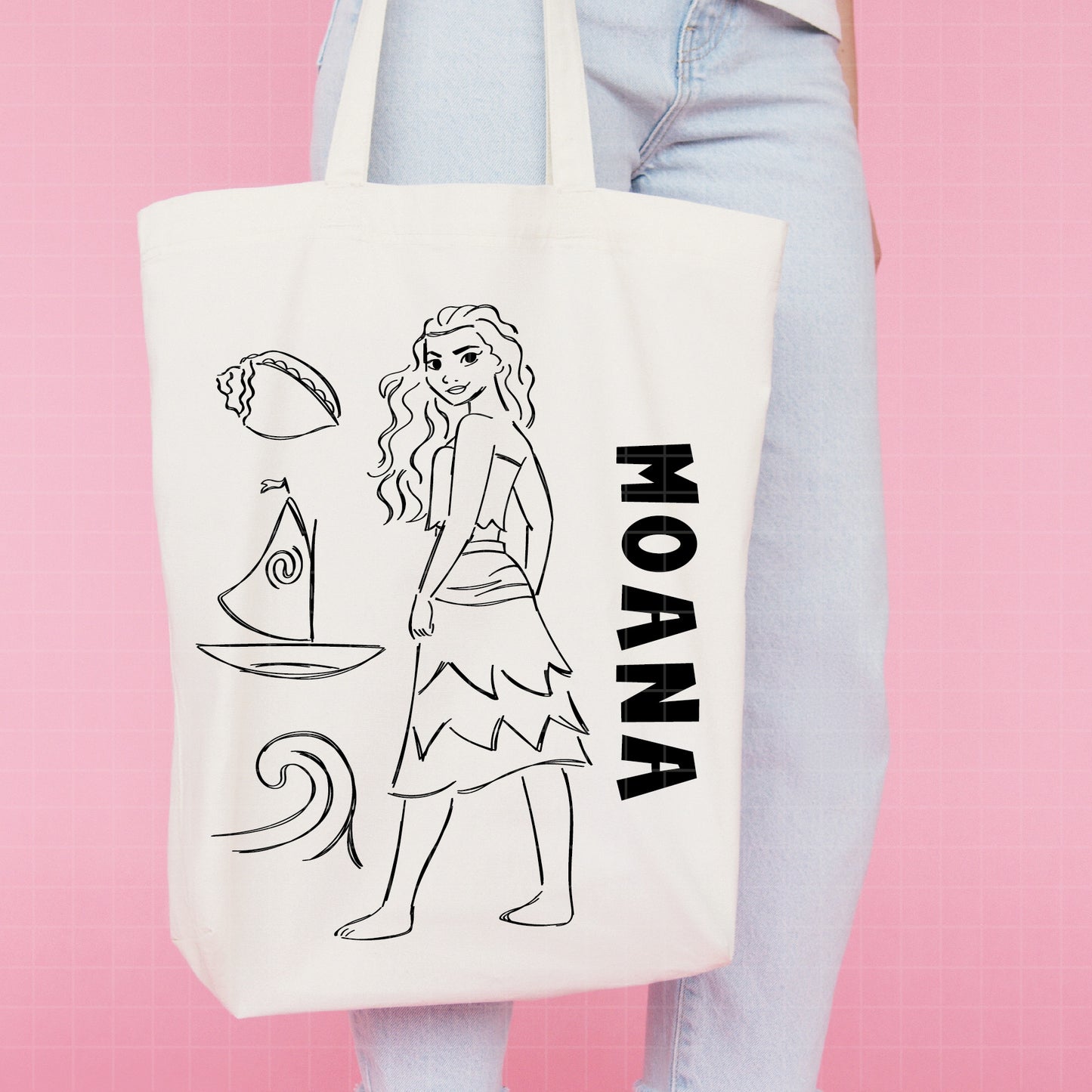 COD2743 - Moana icons & quotes pack bundle, Disney princess clipart Svg, Png, Eps, Dxf, Jpeg, vector.