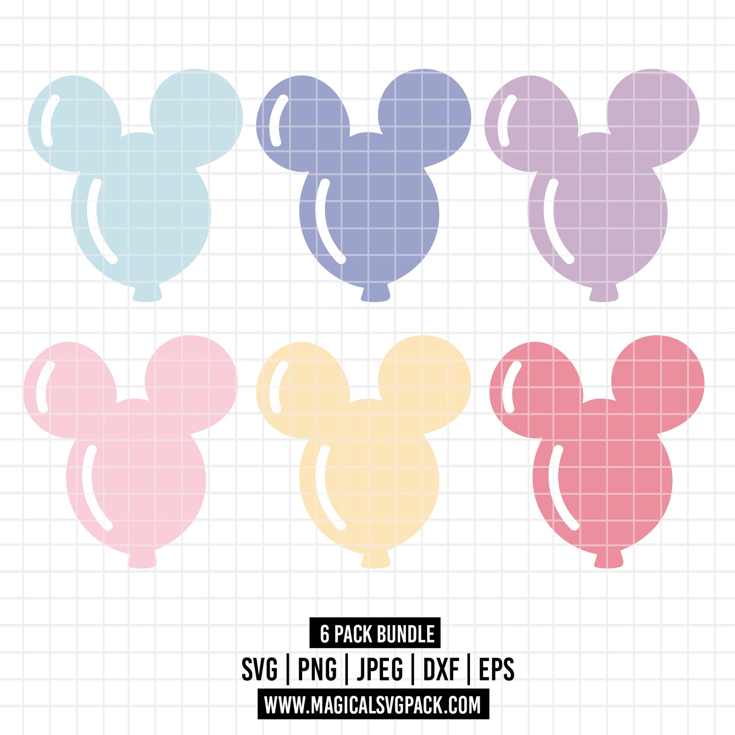 COD2786 - Disney Ballons bundle, Disney clipart Svg, Png, Eps, Dxf, Jpeg, vector.