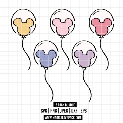 COD2813 - Disney Ballons bundle, Disney clipart Svg, Png, Eps, Dxf, Jpeg, vector.