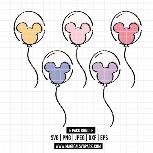 COD2813 - Disney Ballons bundle, Disney clipart Svg, Png, Eps, Dxf, Jpeg, vector.