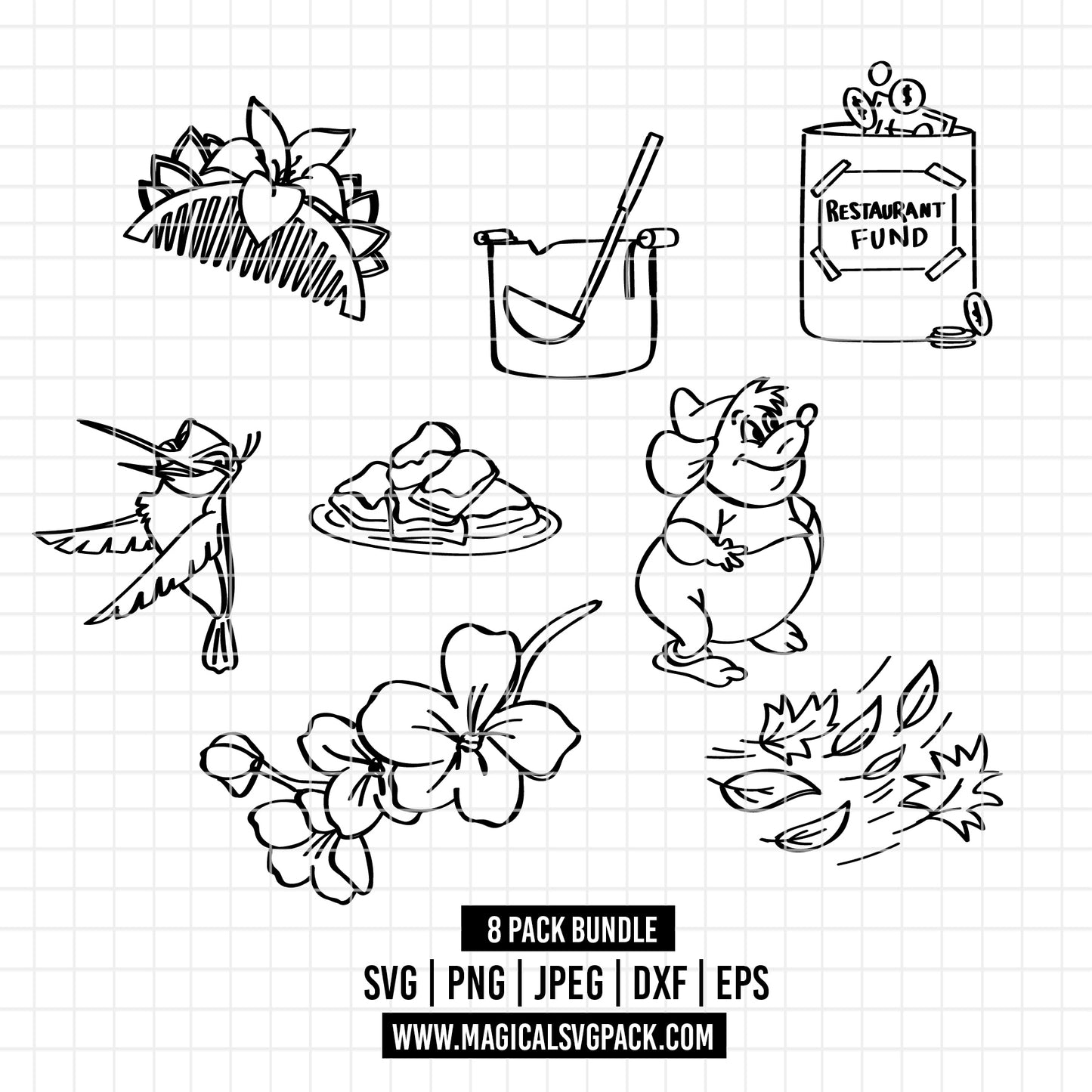 COD3054 - Disney Icons bundle, Disney clipart Svg, Png, Eps, Dxf, Jpeg, vector.