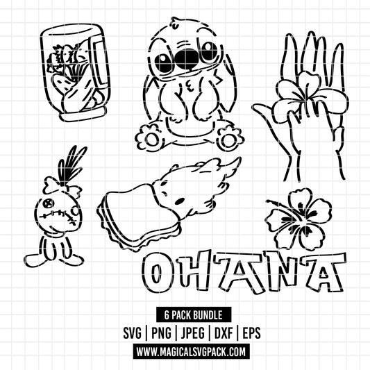 COD3310 - Stitch & Scrump clipart pack bundle, Disney cliparts Svg, Png, Eps, Dxf, Jpeg, vector.