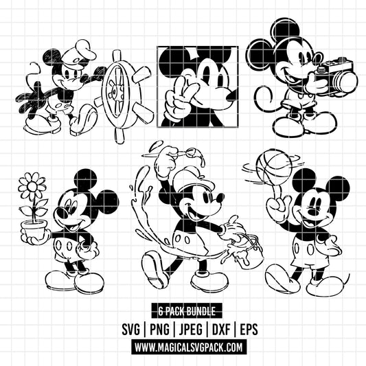 COD3343 - Mickey pack bundle, Disney clipart Svg, Png, Eps, Dxf, Jpeg, vector.
