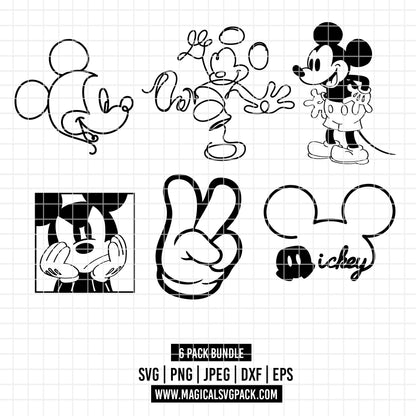 COD3344 - Mickey pack bundle, Disney clipart Svg, Png, Eps, Dxf, Jpeg, vector.