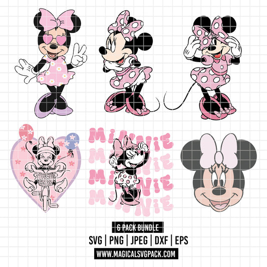 COD3358 - Minnie's world pack bundle, Disney Classics clipart Svg, Png, Eps, Dxf, Jpeg, vector.