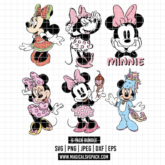 COD3361 - Minnie's world pack bundle, Disney Classics clipart Svg, Png, Eps, Dxf, Jpeg, vector.