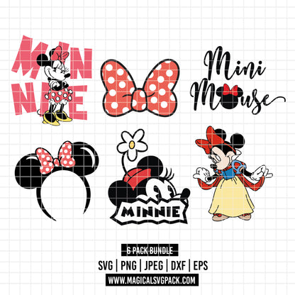 COD3362 - Minnie's world pack bundle, Disney Classics clipart Svg, Png, Eps, Dxf, Jpeg, vector.