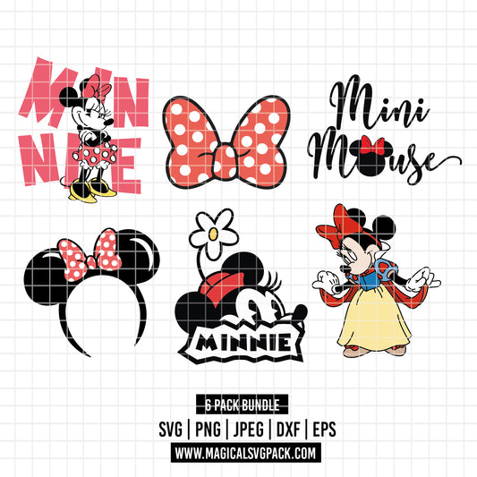 COD3362 - Minnie's world pack bundle, Disney Classics clipart Svg, Png, Eps, Dxf, Jpeg, vector.