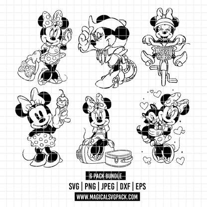 COD3363 - Minnie's world pack bundle, Disney Classics clipart Svg, Png, Eps, Dxf, Jpeg, vector.