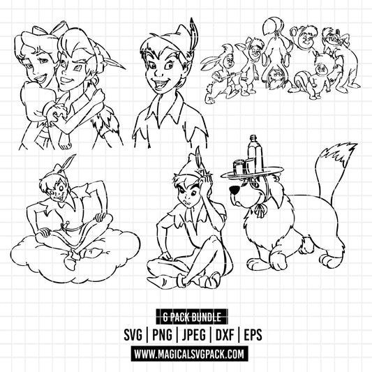COD3478 - Peter pan's word pack bundle, Disney clipart Svg, Png, Eps, Dxf, Jpeg, vector.