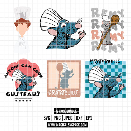COD3483 - Ratatouille pack bundle, Disney pixar clipart Svg, Png, Eps, Dxf, Jpeg, vector.