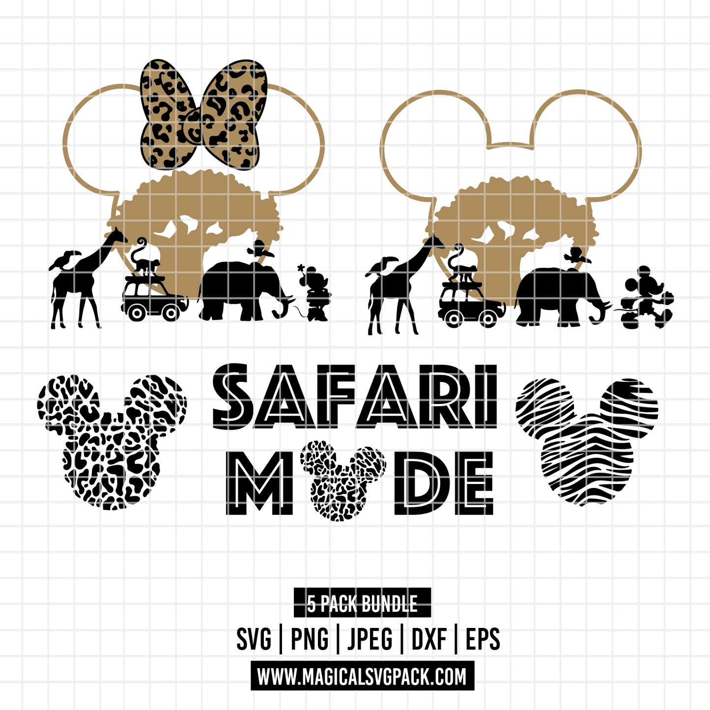 COD3485 - Disney Safari Mode pack bundle, Disney trips clipart Svg, Png, Eps, Dxf, Jpeg, vector.