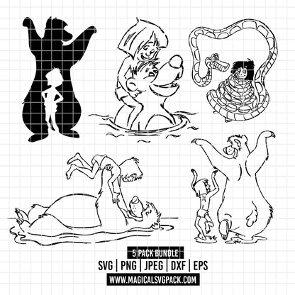 COD3486 - The Jungle Book pack bundle, Disney clipart Svg, Png, Eps, Dxf, Jpeg, vector.