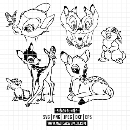 COD3492 - Bambi bundle, Disney clipart Svg, Png, Eps, Dxf, Jpeg, vector.