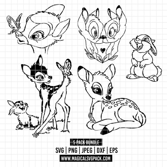 COD3492 - Bambi bundle, Disney clipart Svg, Png, Eps, Dxf, Jpeg, vector.