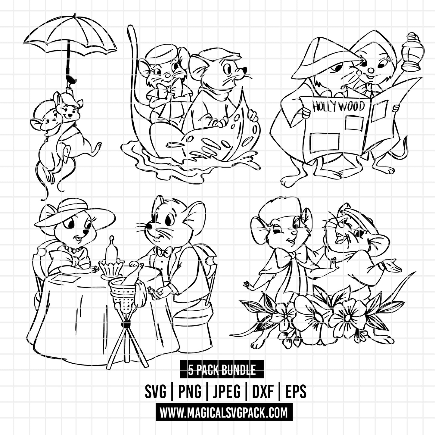 COD3493 - The Rescuers pack bundle, Disney clipart Svg, Png, Eps, Dxf, Jpeg, vector.