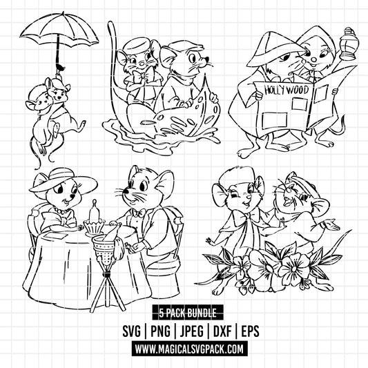COD3493 - The Rescuers pack bundle, Disney clipart Svg, Png, Eps, Dxf, Jpeg, vector.