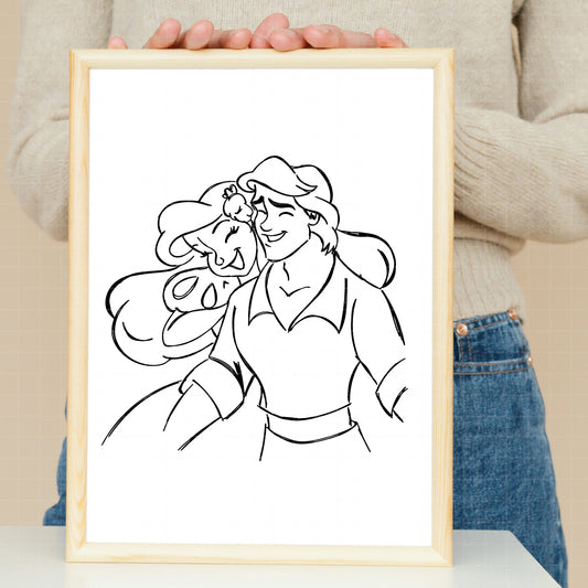 COD3498 - The Little mermaid pack bundle, Disney Princess Ariel Svg, Png, Eps, Dxf, Jpeg, vector.