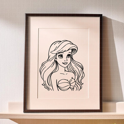 COD3499 - The Little mermaid pack bundle, Disney Princess Ariel Svg, Png, Eps, Dxf, Jpeg, vector.