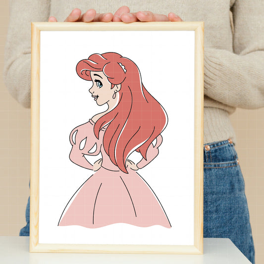 COD3503 - The Little mermaid pack bundle, Disney Princess Ariel Svg, Png, Eps, Dxf, Jpeg, vector.