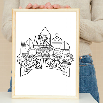 COD3507 - Disney Castle It's Small World pack bundle, Disneyland clipart Svg, Png, Eps, Dxf, Jpeg, vector.