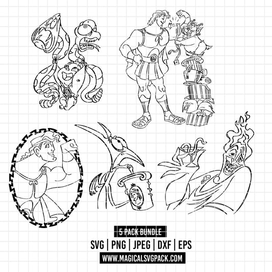 COD3516 - Hercules pack bundle, Disney Classics clipart Svg, Png, Eps, Dxf, Jpeg, vector.
