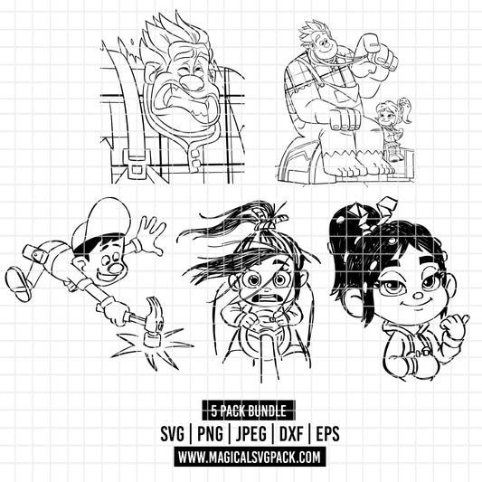 COD3519 - Wreck-It Ralph pack bundle, Disney clipart Svg, Png, Eps, Dxf, Jpeg, vector.