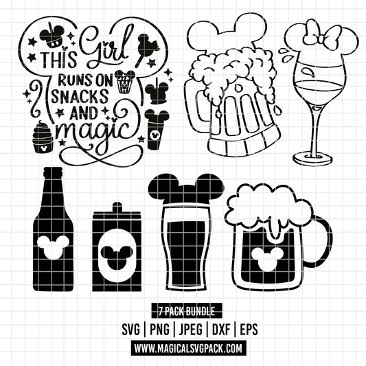 COD3520 - Disney Snack goals & drinks bundle, Disney clipart Svg, Png, Eps, Dxf, Jpeg, vector.