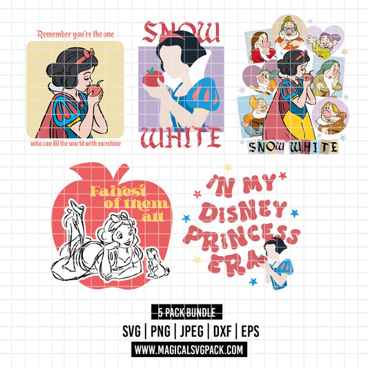 COD3521 - Snow White and the seven dwarfs quotes pack bundle, Disney clipart Svg, Png, Eps, Dxf, Jpeg, vector.