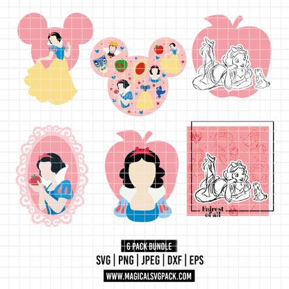 COD3522 - Snow White and the seven dwarfs pack bundle, Disney clipart Svg, Png, Eps, Dxf, Jpeg, vector.