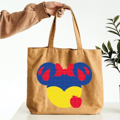 COD3524 - Snow White's mouse head pack bundle, Disney clipart Svg, Png, Eps, Dxf, Jpeg, vector.