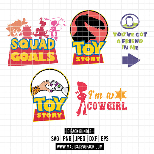 COD3543 - Toy story logos/icons pack bundle, Disney clipart Svg, Png, Eps, Dxf, Jpeg, vector.