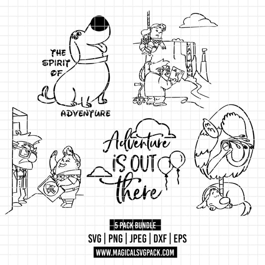 COD3550 - Up, Adventure is out there pack bundle, Disney Pixar clipart Svg, Png, Eps, Dxf, Jpeg, vector.