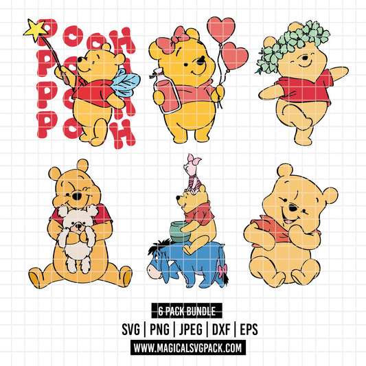 COD3553 - Baby Winnie the Pooh and Eeyore pack bundle, Disney clipart Svg, Png, Eps, Dxf, Jpeg, vector.