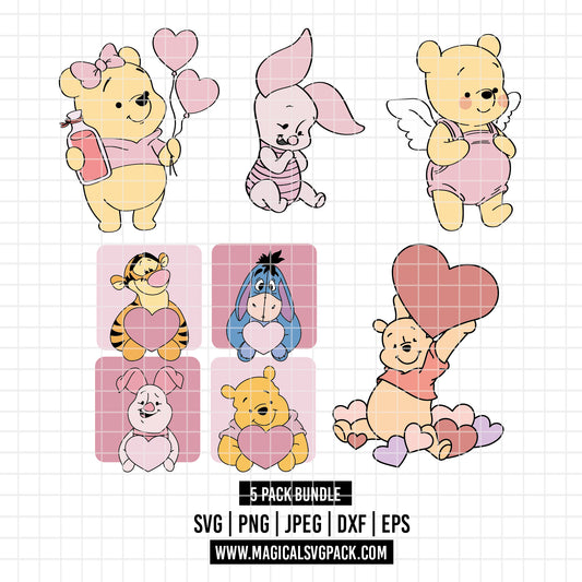 COD3554 - Baby characters from Winnie the Pooh and Friends pack bundle, Disney clipart Svg, Png, Eps, Dxf, Jpeg, vector.