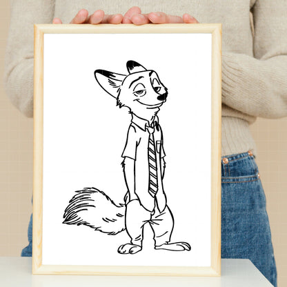 COD3560 - Zootopia Characters pack bundle line art, Disney clipart Svg, Png, Eps, Dxf, Jpeg, vector.