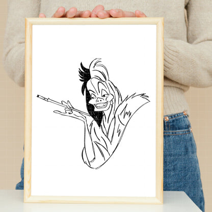 COD3566 - Disney Villains pack bundle line art, Disney villains clipart Svg, Png, Eps, Dxf, Jpeg, vector.