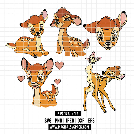 COD3618 - Bambi bundle, Disney clipart Svg, Png, Eps, Dxf, Jpeg, vector.