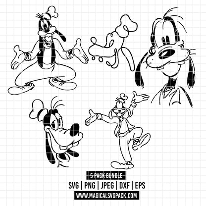 COD3619 - Goofy pack bundle, Disney clipart Svg, Png, Eps, Dxf, Jpeg, vector.