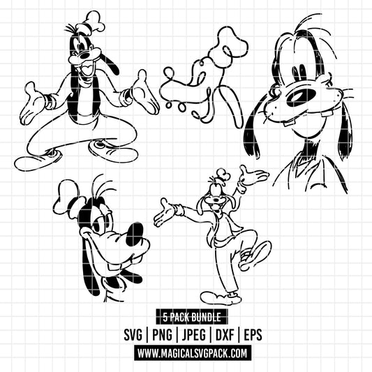 COD3619 - Goofy pack bundle, Disney clipart Svg, Png, Eps, Dxf, Jpeg, vector.
