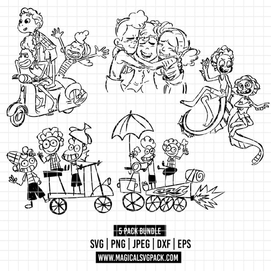 COD3620 - Luca, Giulia and Alberto pack bundle, Disney clipart Svg, Png, Eps, Dxf, Jpeg, vector.