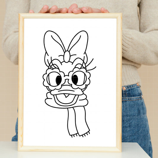 COD3670 - Daisy line art pack bundle, Disney Classics clipart Svg, Png, Eps, Dxf, Jpeg, vector.