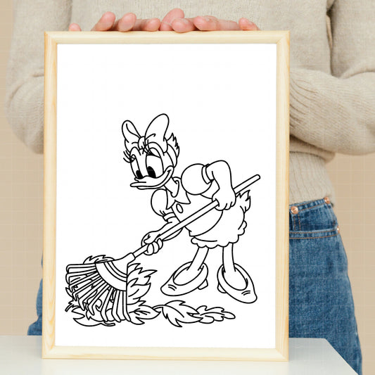 COD3671 - Daisy line art pack bundle, Disney Classics clipart Svg, Png, Eps, Dxf, Jpeg, vector.